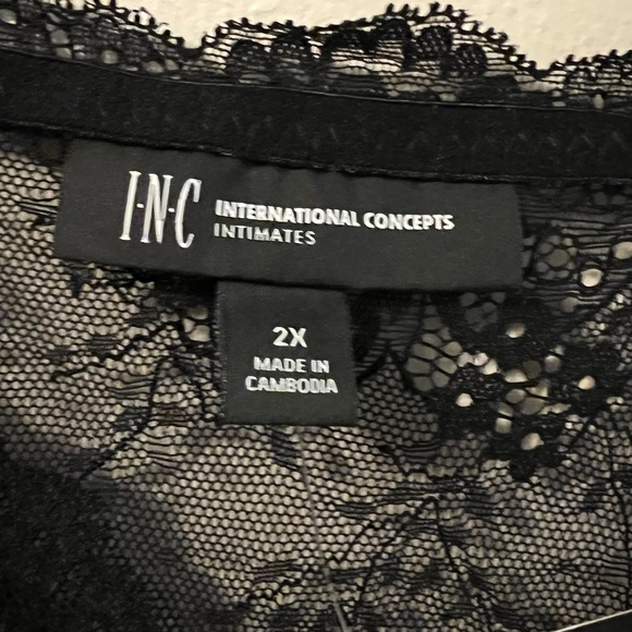 🆕 ELEGANT BLACK LACE LINGERIE MACY’S INC INTERNATIONAL CONCEPTS (2X) - Picture 3 of 8